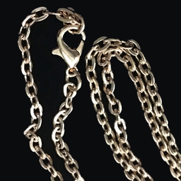 HAND-CRAFTED Jewelry Necklace Lg Pendant Kitty on black floral moon Gold plate - Picture 6 of 8